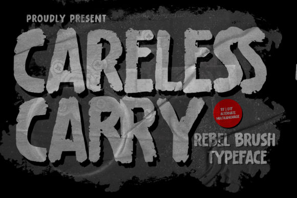 Careless Carry: A Bold Brush Display Font for Web Design