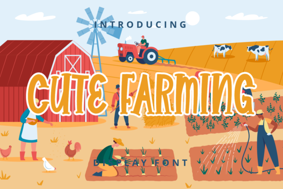 Cute Farming: A Playful Display Font for Charming Brands