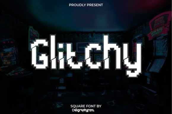 Glitchy: A Bold Robotic Display Font for Small Business Branding