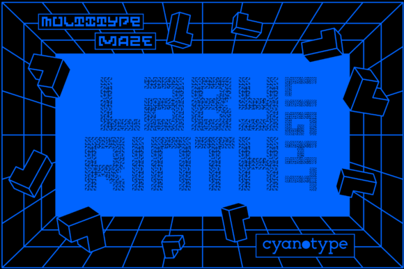 MultiType Maze Labyrinth Light: The Pixel Typeface for Creative Brands